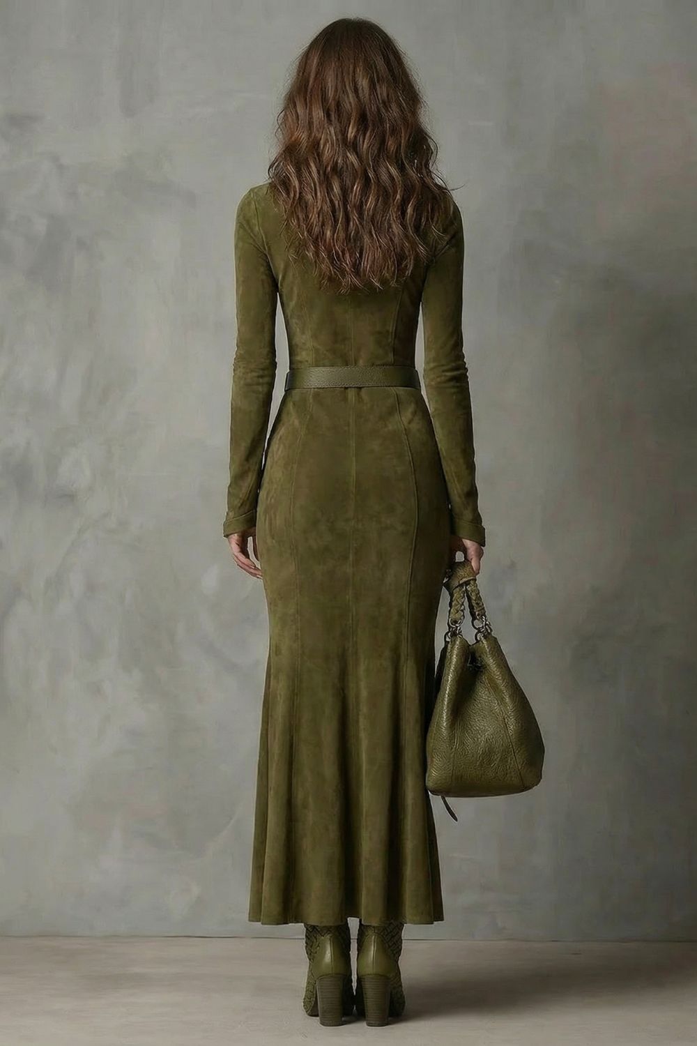 RAVIONA | ESTILO ANTE CON CINTURÓN – VESTIDO MAXI CON CREMALLERA (INCLUYE CINTURÓN)