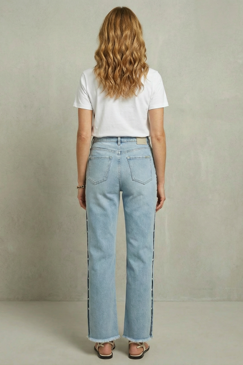 GIULIANA – PEARL EMBELLISHED – WIDE LEG JEANS