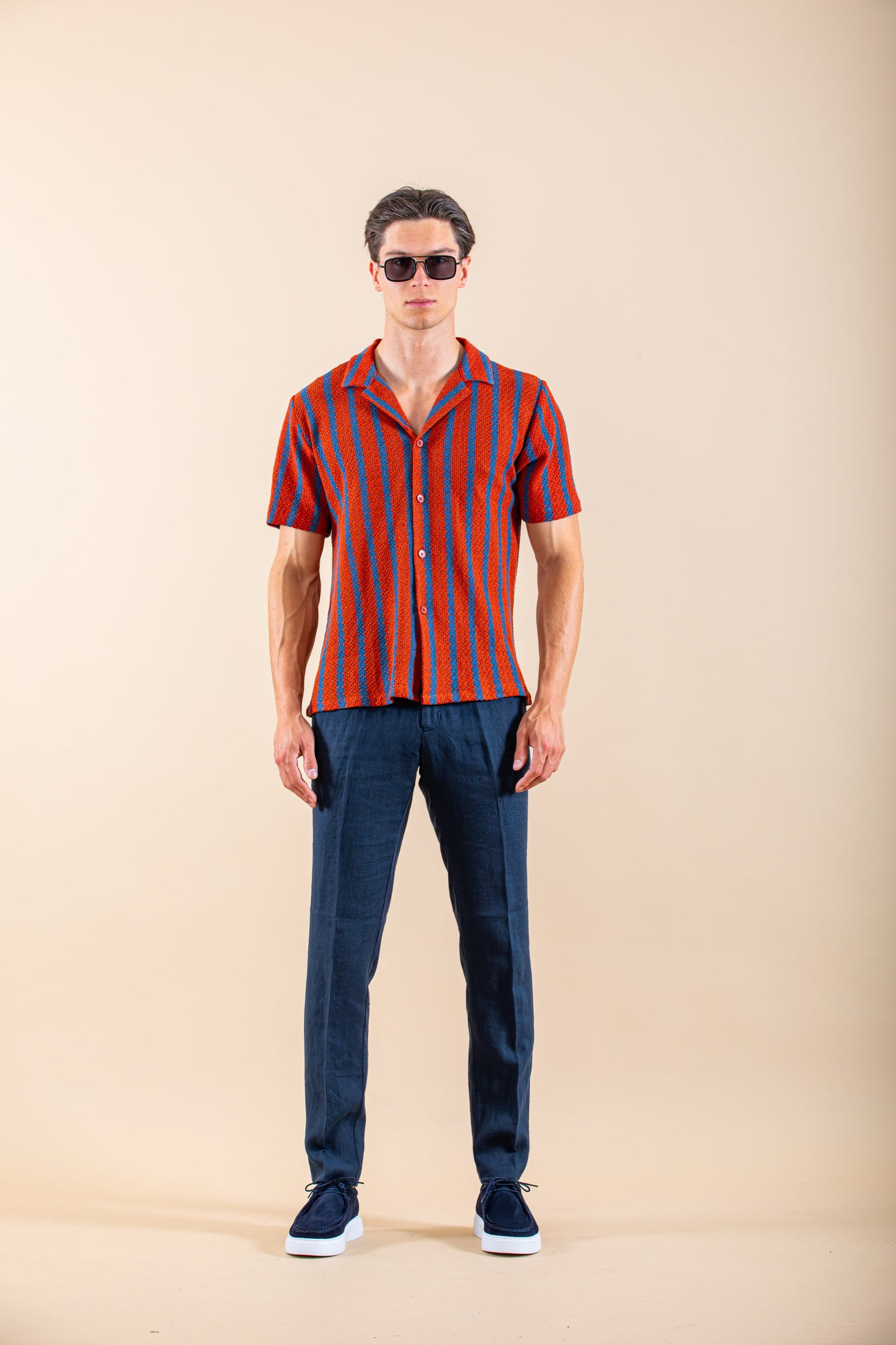CAMISA BEACH DE LINO DE MANGA CORTA