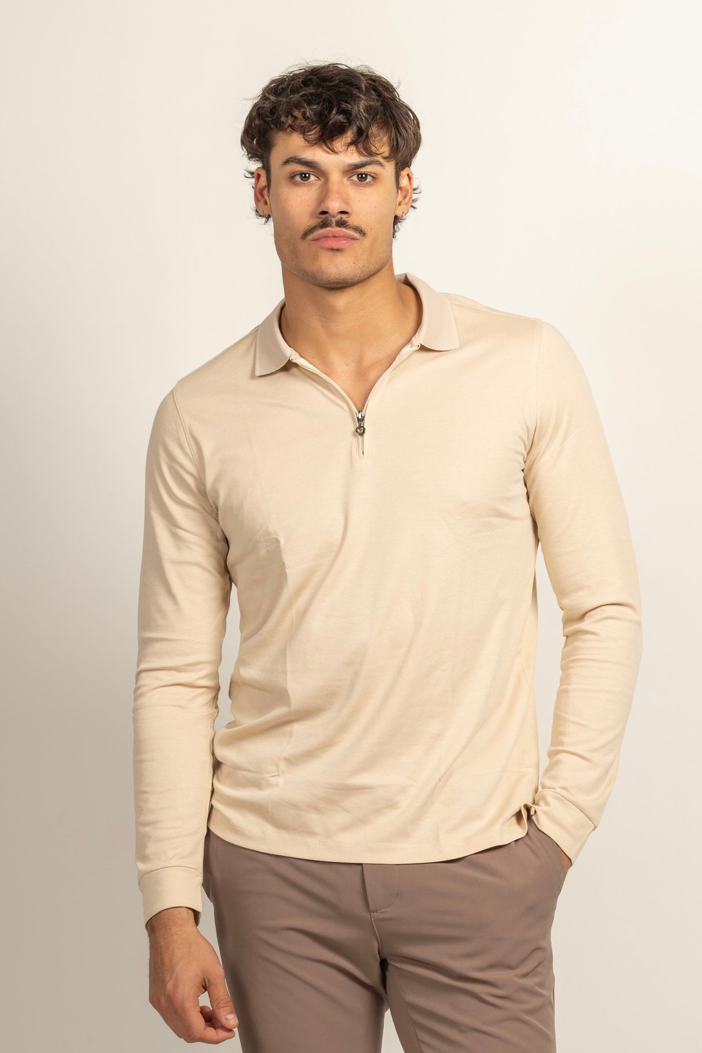 POLO MERCERIZADO BRILLO HALF-ZIP
