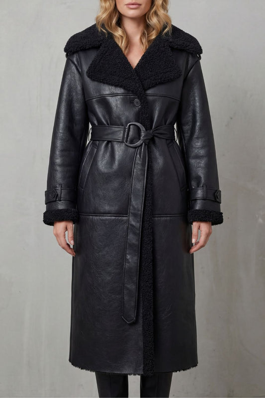 RAVIENNE | CALIDEZ OVERSIZE CON CINTURÓN – ABRIGO DE BORREGUILLO