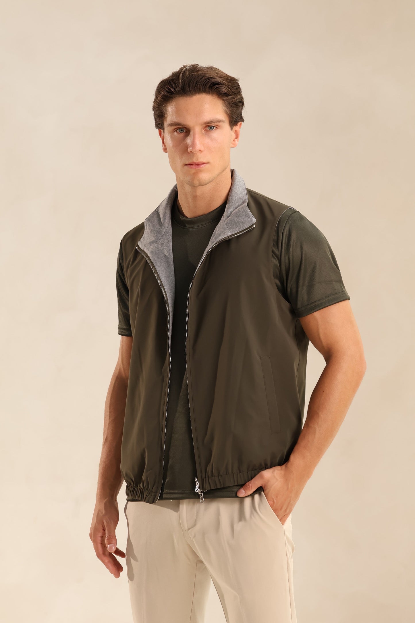 TWEEZIJDIGE JOGGER CHALECO ACOLCHADO