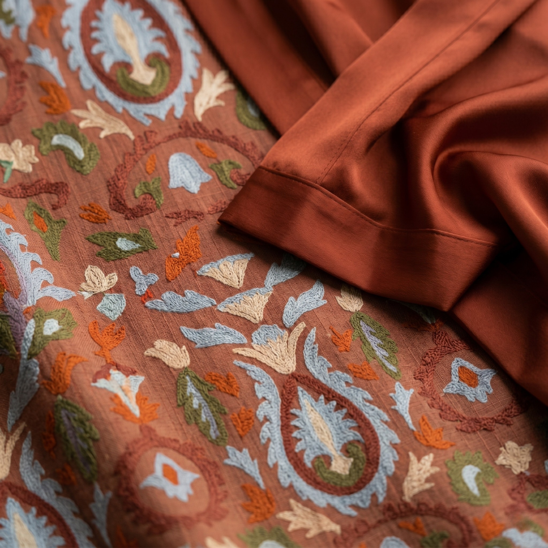 Daniela | Vestido Largo Estampado con Kimono a Juego