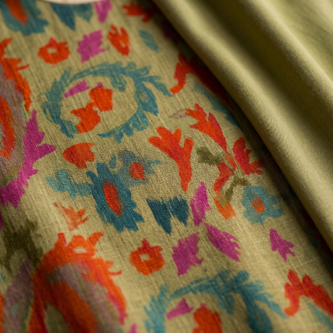 Daniela | Vestido Largo Estampado con Kimono a Juego