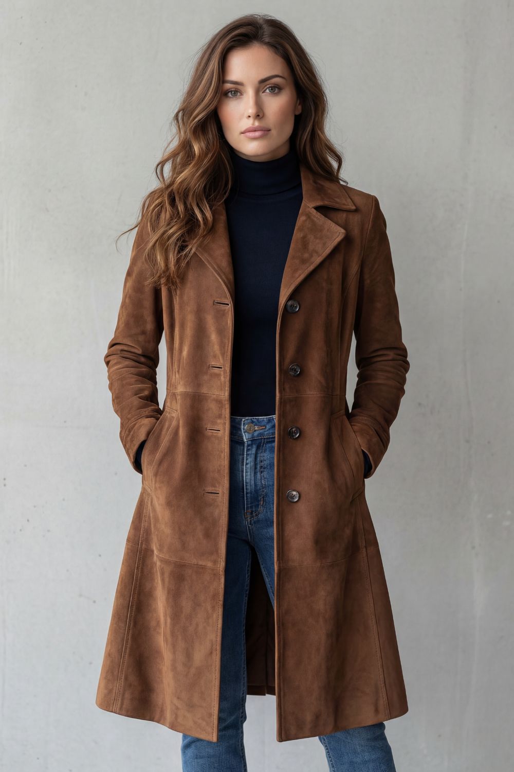 DELVIENNE | ACABADO VINTAGE EFECTO ANTE – ABRIGO LARGO