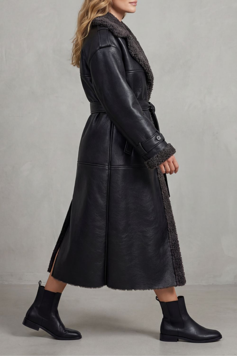 RAVIENNE | CALIDEZ OVERSIZE CON CINTURÓN – ABRIGO DE BORREGUILLO