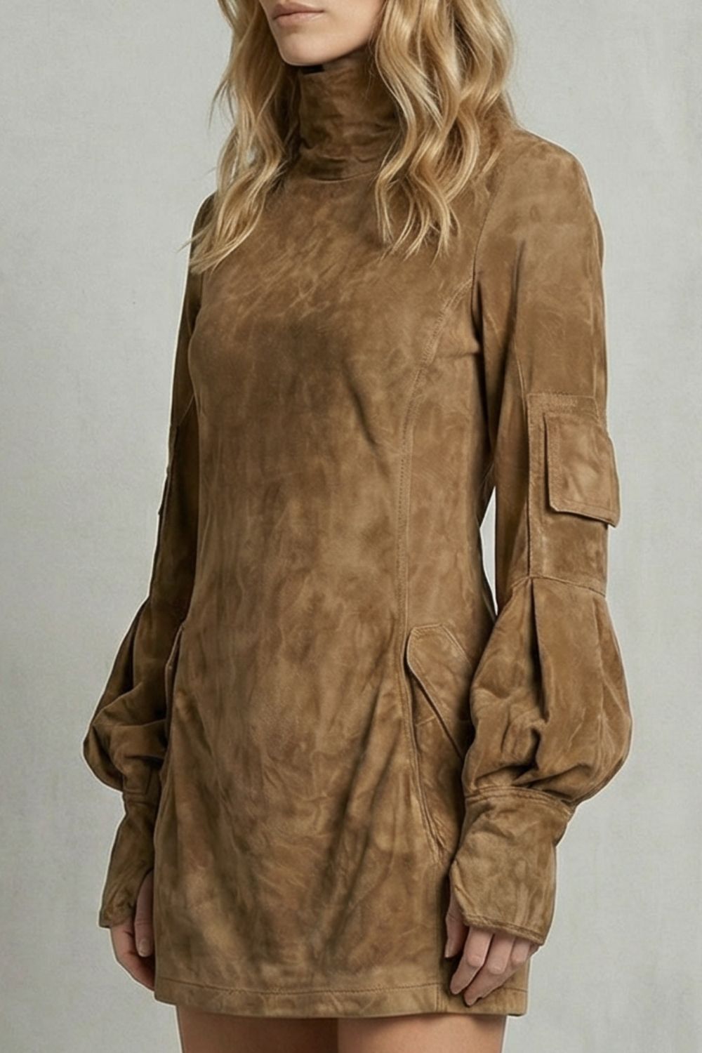 MARCELLA | SILUETA DE CUELLO ALTO – MINIVESTIDO EFECTO ANTE