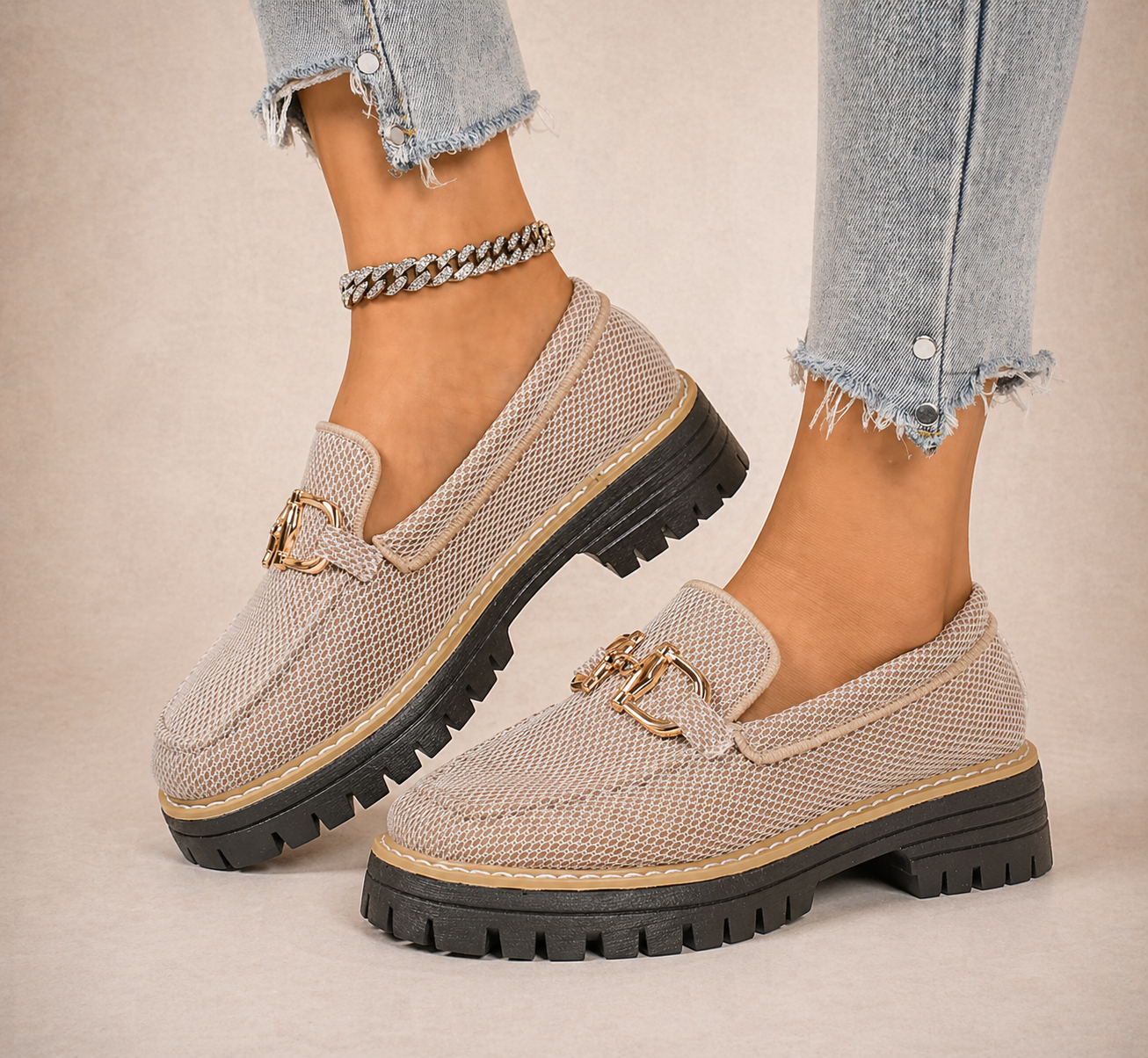 Sofía | Mocasines de malla transpirable con suela gruesa