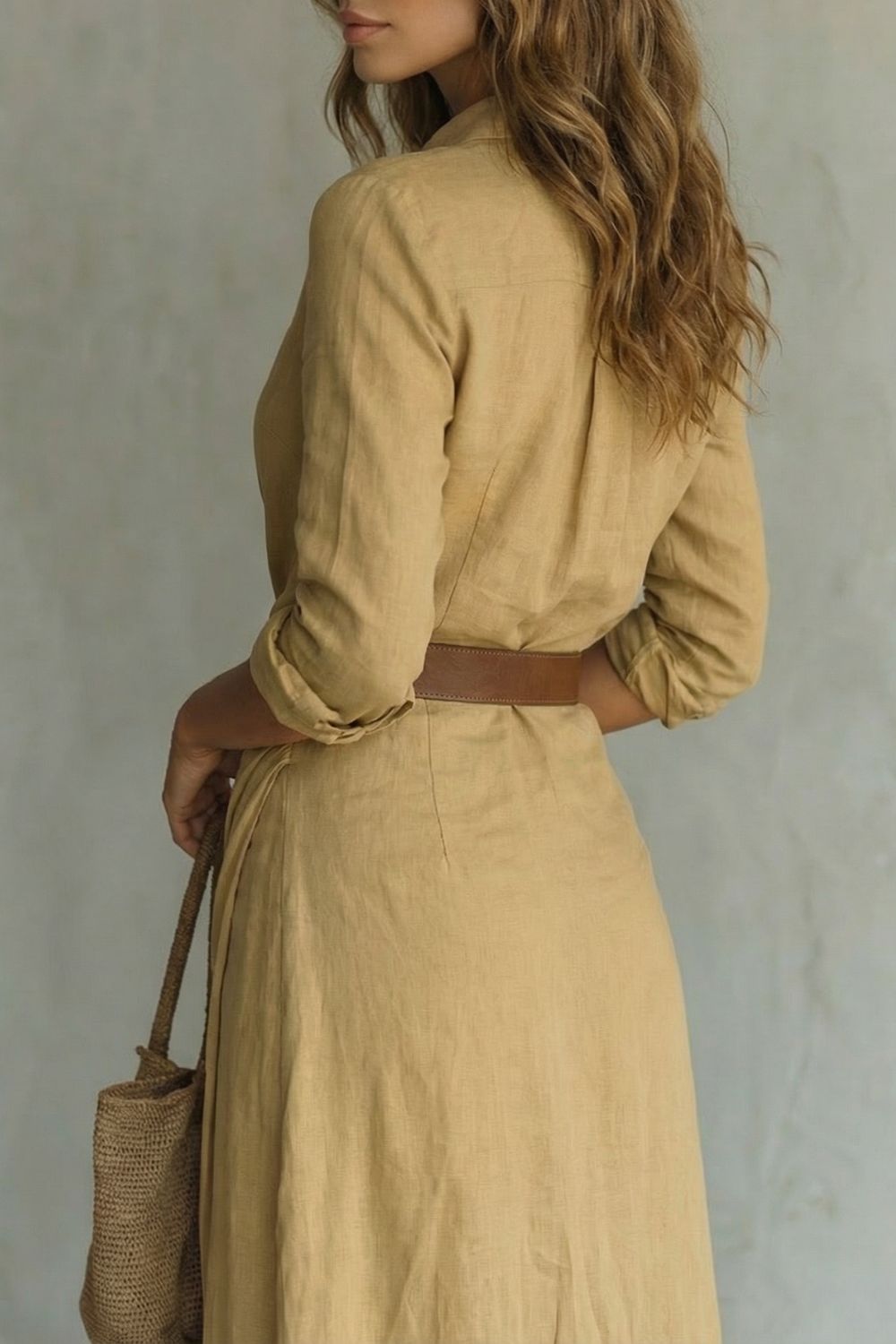 AZURA | VESTIDO CRUZADO CON BOTONES – VESTIDO MAXI CON CINTURÓN