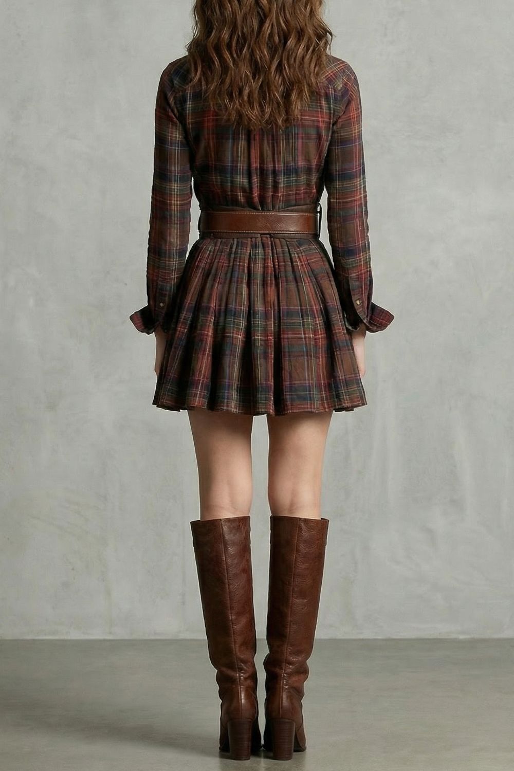 BELLARIVE | ENCANTO TARTÁN – VESTIDO CAMISERO (INCLUYE CINTURÓN)