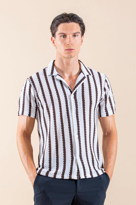 CAMISA BEACH DE LINO DE MANGA CORTA