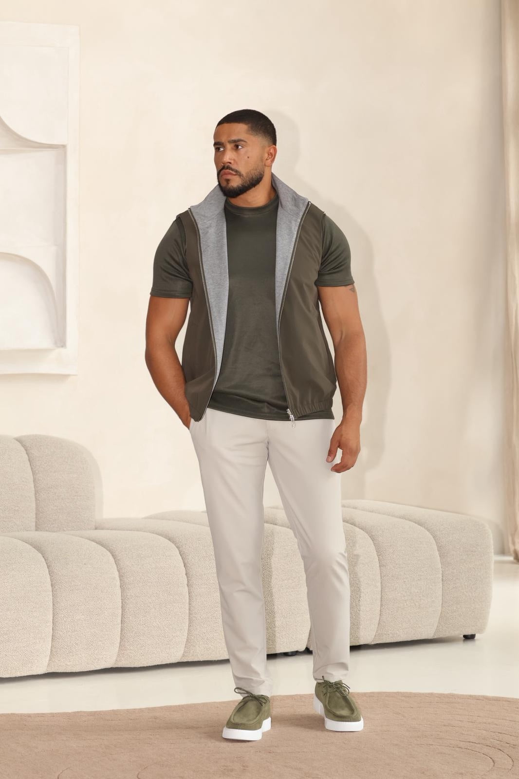 TWEEZIJDIGE JOGGER CHALECO ACOLCHADO
