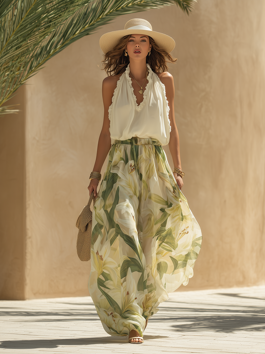 Lysandra | Conjunto elegante con estampado de lirios