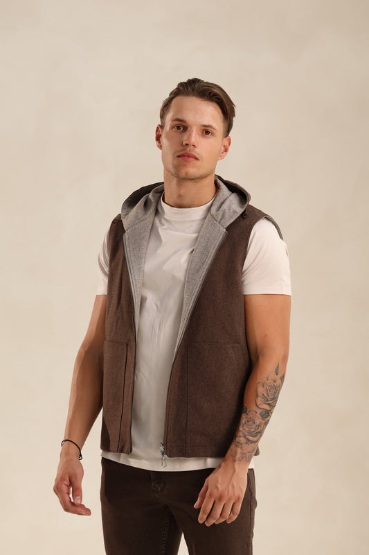 TWEEZIJDIGE WOOL CHALECO ACOLCHADO