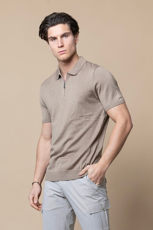 HALF-ZIP DE MANGA CORTA