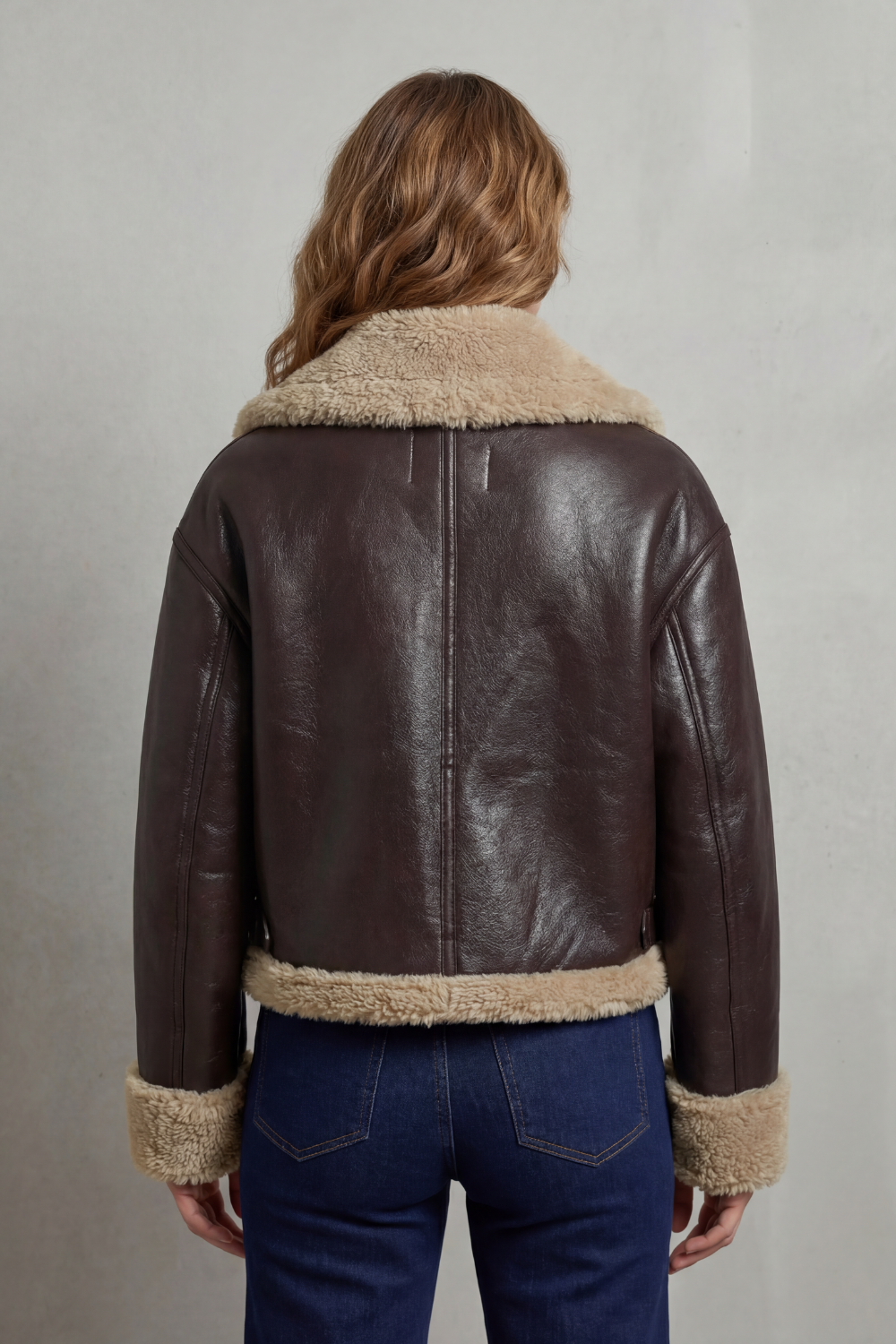 ALBINETTE | DOBLE CARA DE BORREGUILLO – CHAQUETA AVIADOR CROPPED