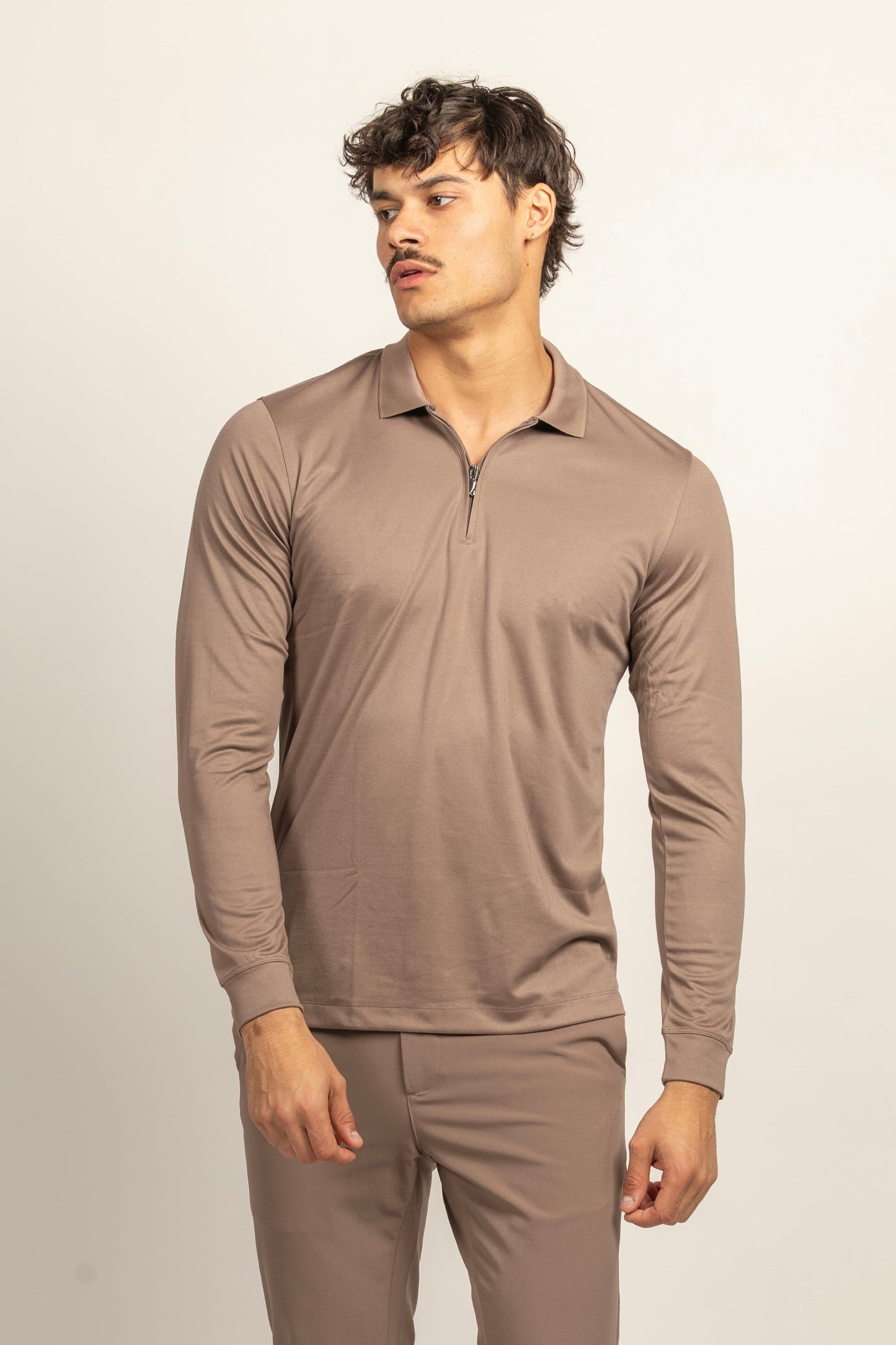 POLO MERCERIZADO BRILLO HALF-ZIP