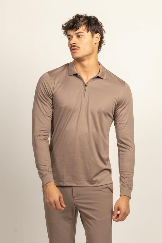 POLO MERCERIZADO BRILLO HALF-ZIP