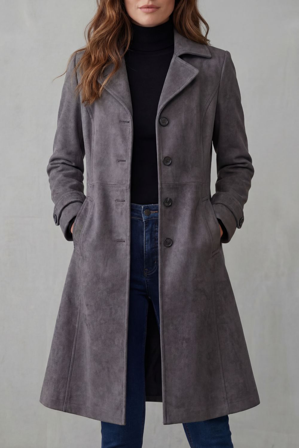 DELVIENNE | ACABADO VINTAGE EFECTO ANTE – ABRIGO LARGO