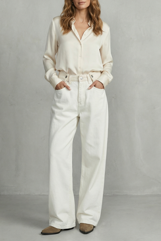 ELARISSE – TRI-FOLD WAISTBAND DETAIL – WIDE LEG JEANS