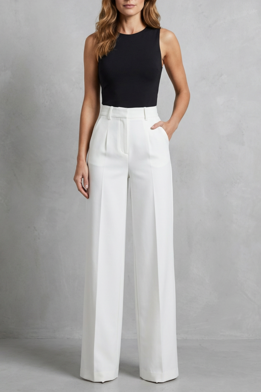 ELOZANE – TAILORED PLEATS – HIGH-WAIST WIDE-LEG TROUSERS