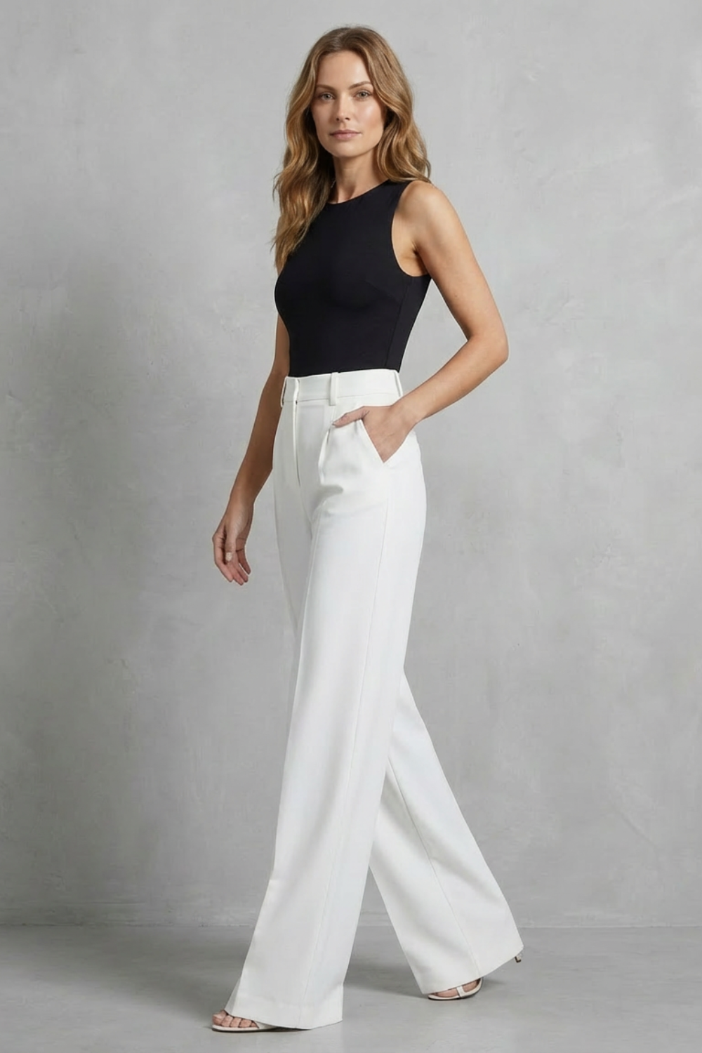 ELOZANE – TAILORED PLEATS – HIGH-WAIST WIDE-LEG TROUSERS