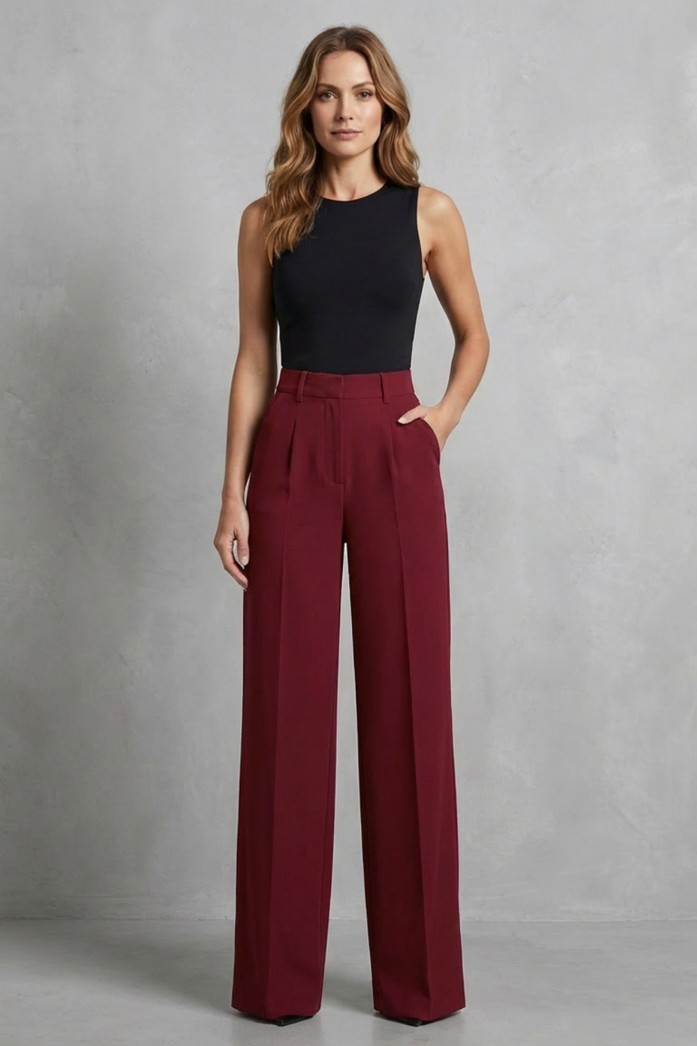 ELOZANE – TAILORED PLEATS – HIGH-WAIST WIDE-LEG TROUSERS