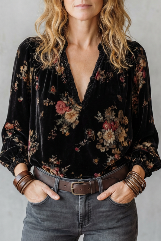 FLORÉZIA – VINTAGE BLOOM – VELVET FLORAL TOPS COLLECTION