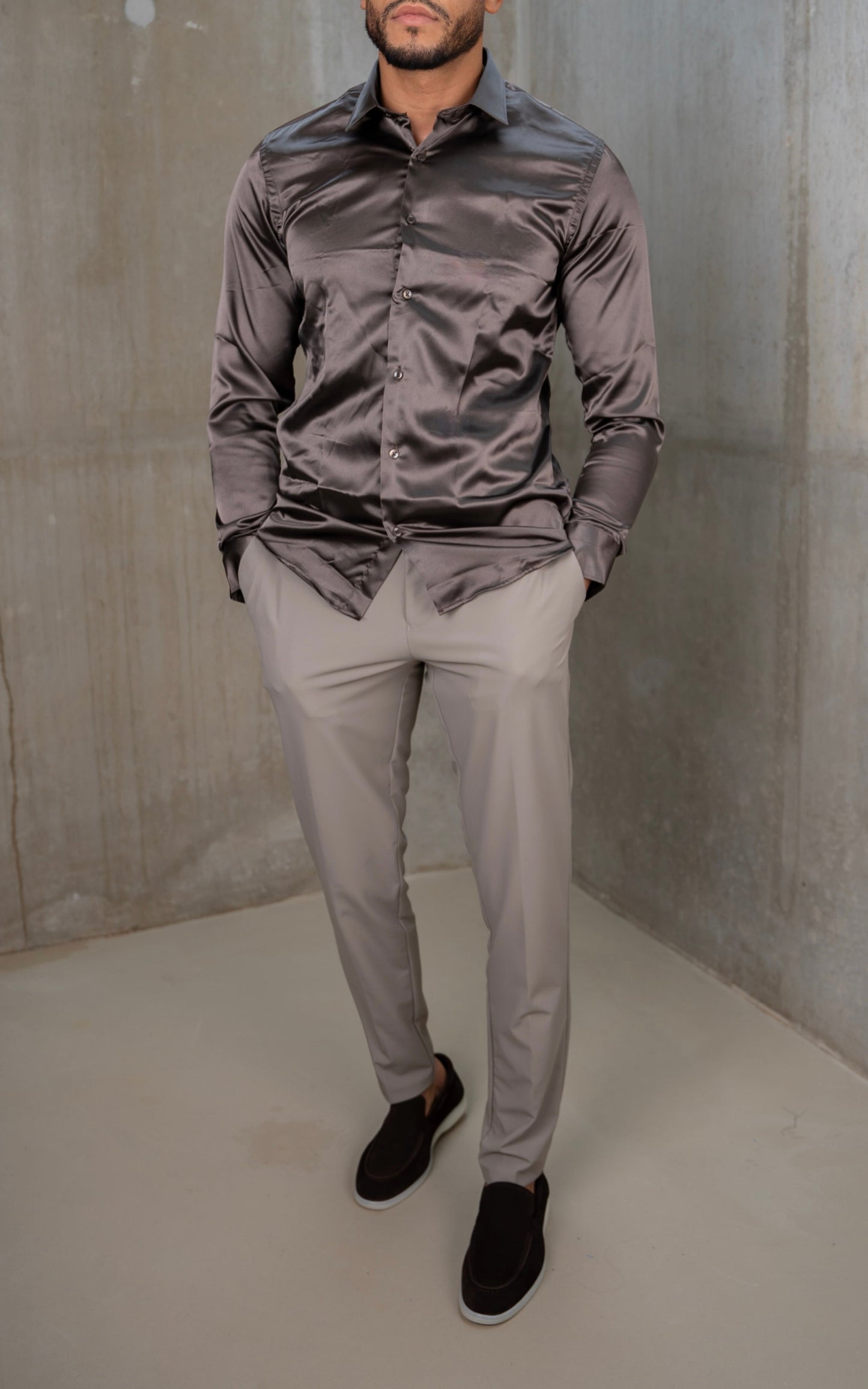CAMISA LUXURY CON BRILLO SATINADO