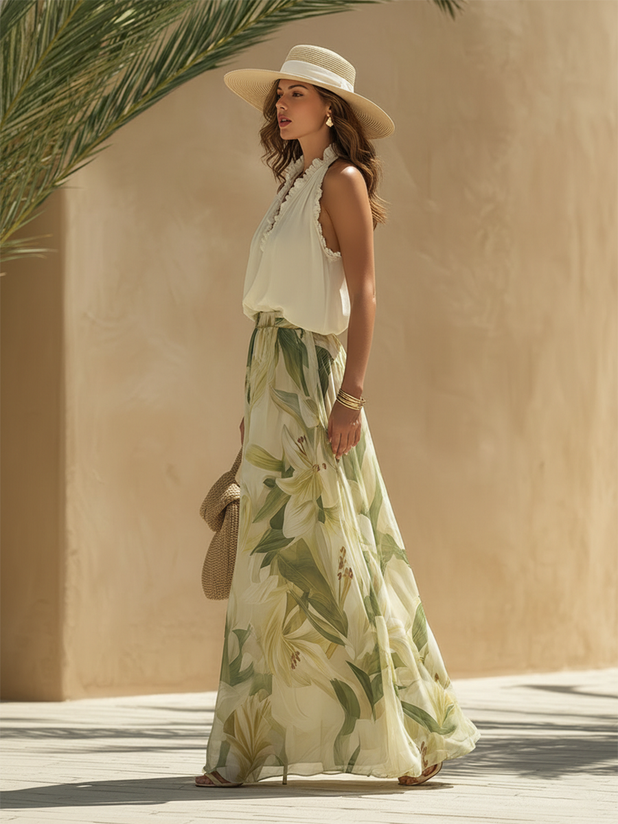 Lysandra | Conjunto elegante con estampado de lirios