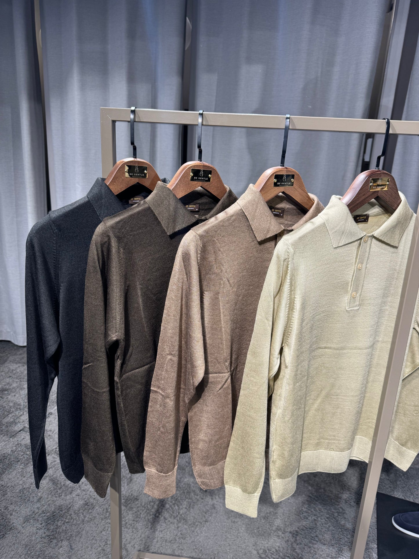 WOOL-BLEND BRILLO MANGA LARGA POLO