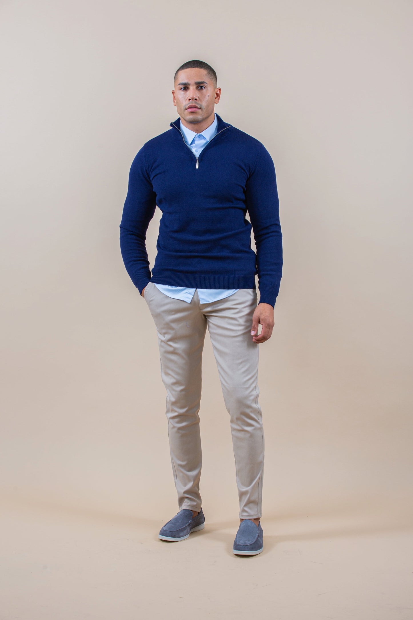 JERSEY HALF-ZIP