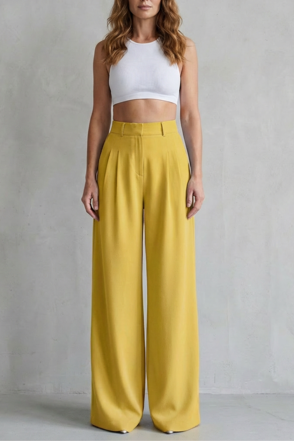 LUNÉVIA – FLOWING DRAPE – WIDE-LEG TAILORED TROUSERS