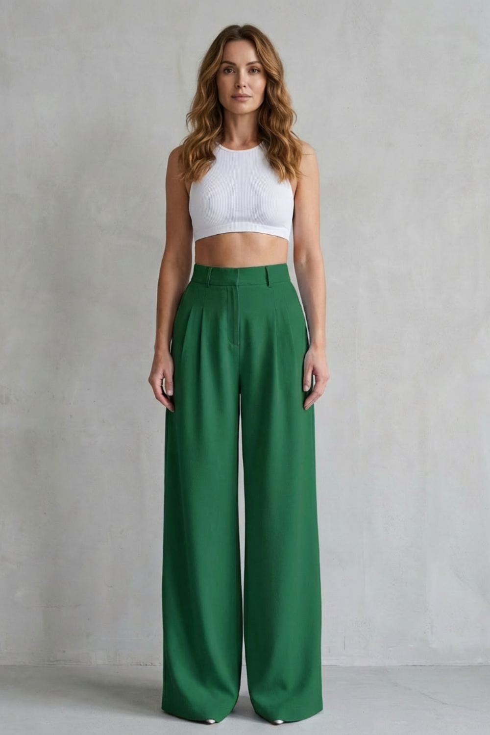 LUNÉVIA – FLOWING DRAPE – WIDE-LEG TAILORED TROUSERS