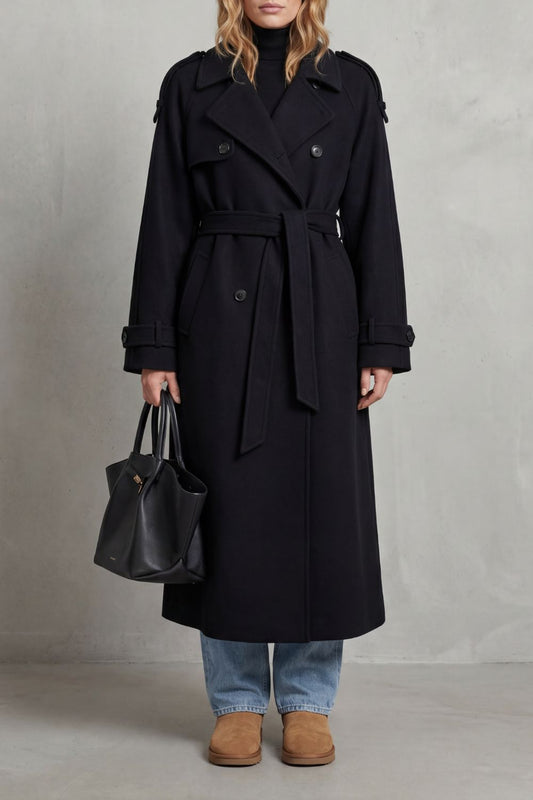 NOIRVAINE | SILUETA OVERSIZE – TRENCH DE LANA