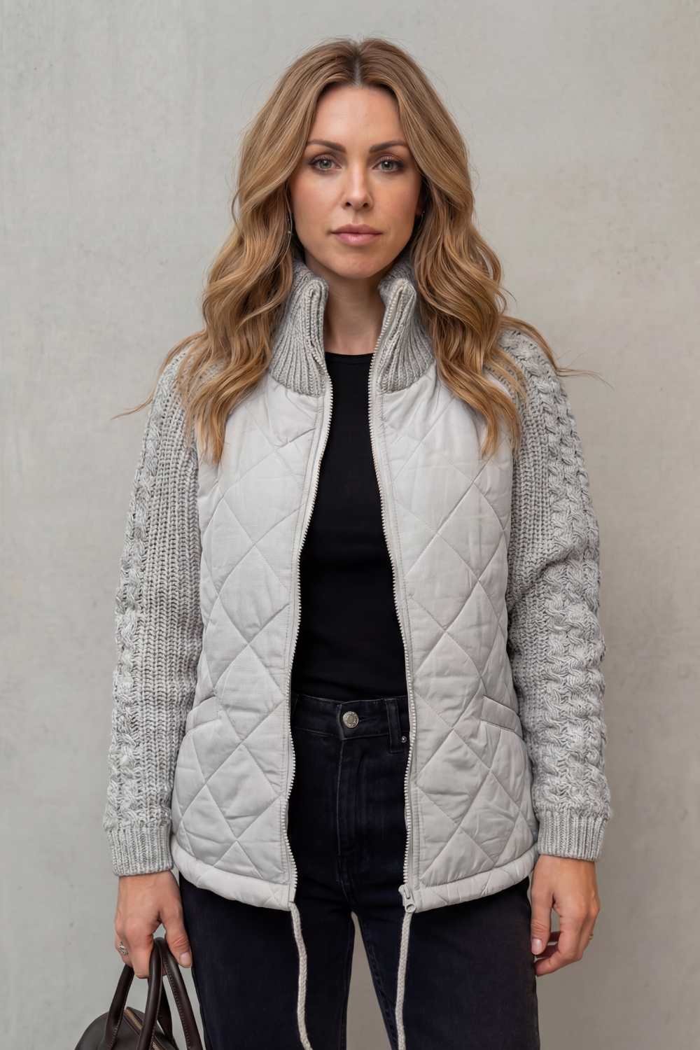 NORCETTA | DETALLE DE PUNTO TEXTURIZADO – CHAQUETA ACOLCHADO ACOLCHADA