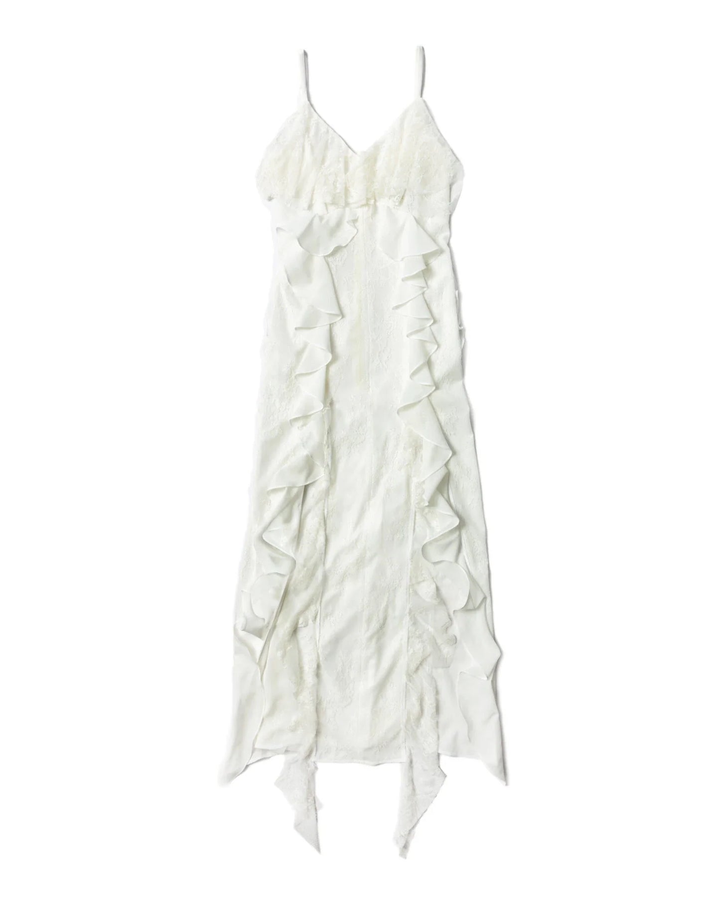 WOMEN’S RUFFLED SUSPENDER MAXI DRESS
