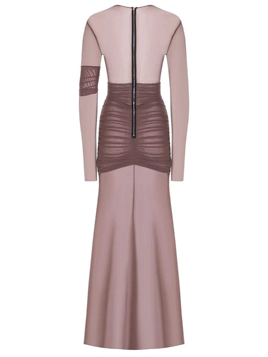 ELEGANT SHEER MESH PARTY DRESS