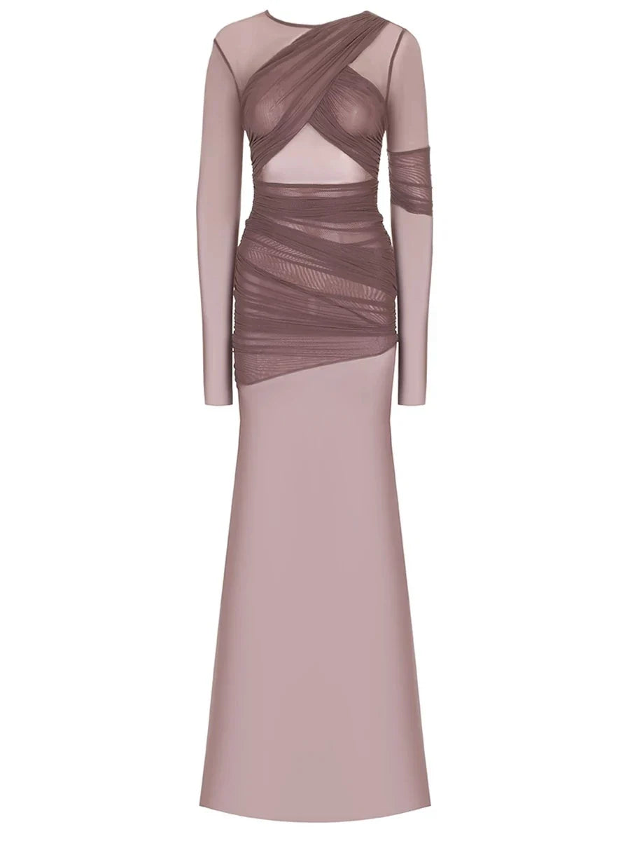 ELEGANT SHEER MESH PARTY DRESS
