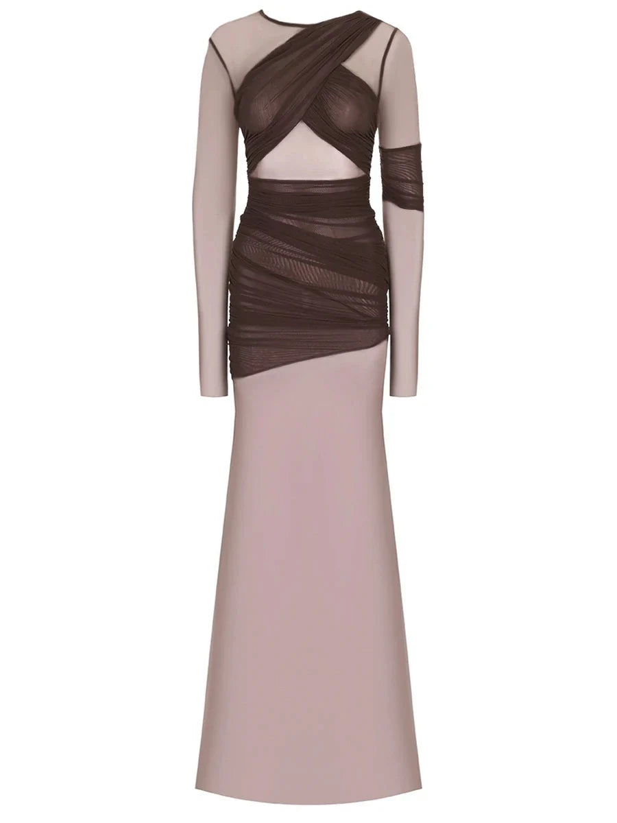 ELEGANT SHEER MESH PARTY DRESS