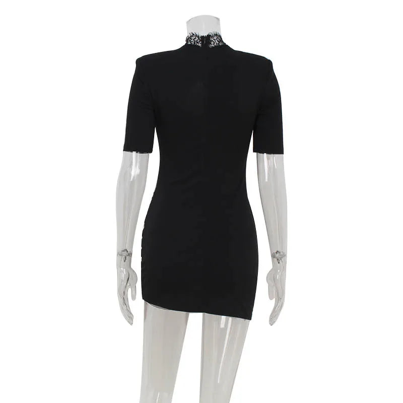 WOMEN’S LACE PATCHWORK BODYCON DRESS