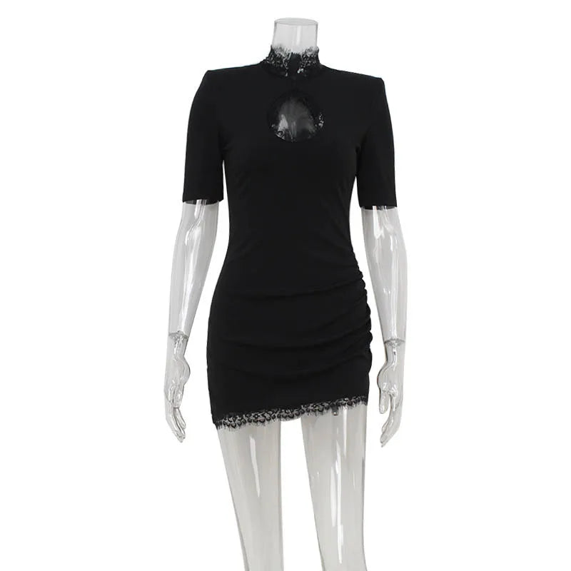 WOMEN’S LACE PATCHWORK BODYCON DRESS