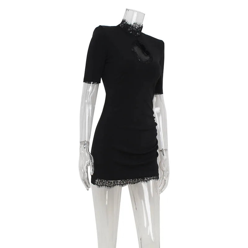 WOMEN’S LACE PATCHWORK BODYCON DRESS