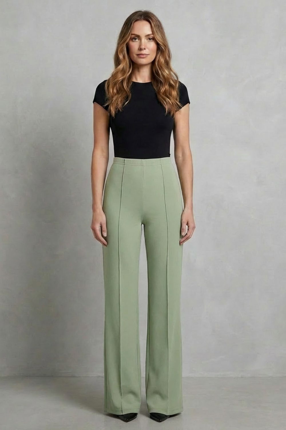 VELIZZA – STREAMLINED SILHOUETTE – HIGH-WAIST WIDE-LEG TROUSERS