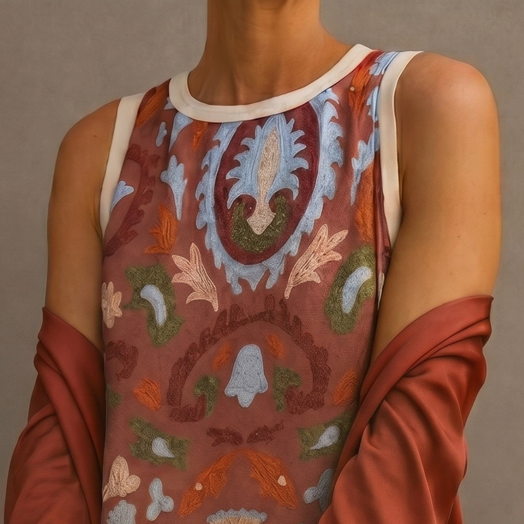 Daniela | Vestido Largo Estampado con Kimono a Juego