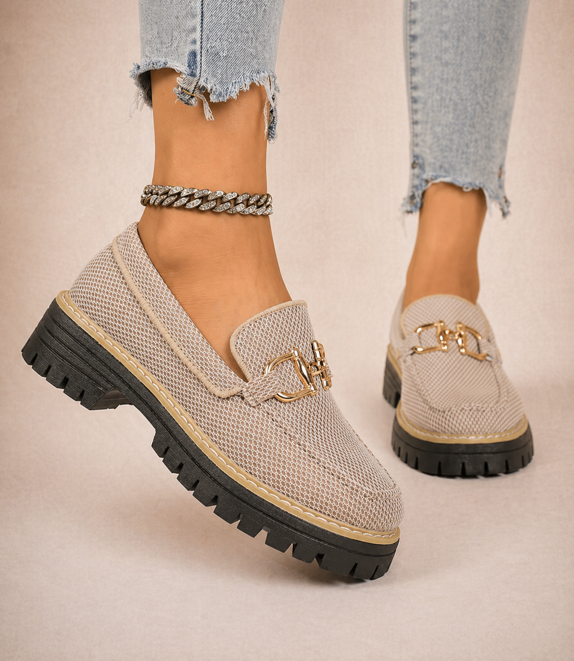 Sofía | Mocasines de malla transpirable con suela gruesa