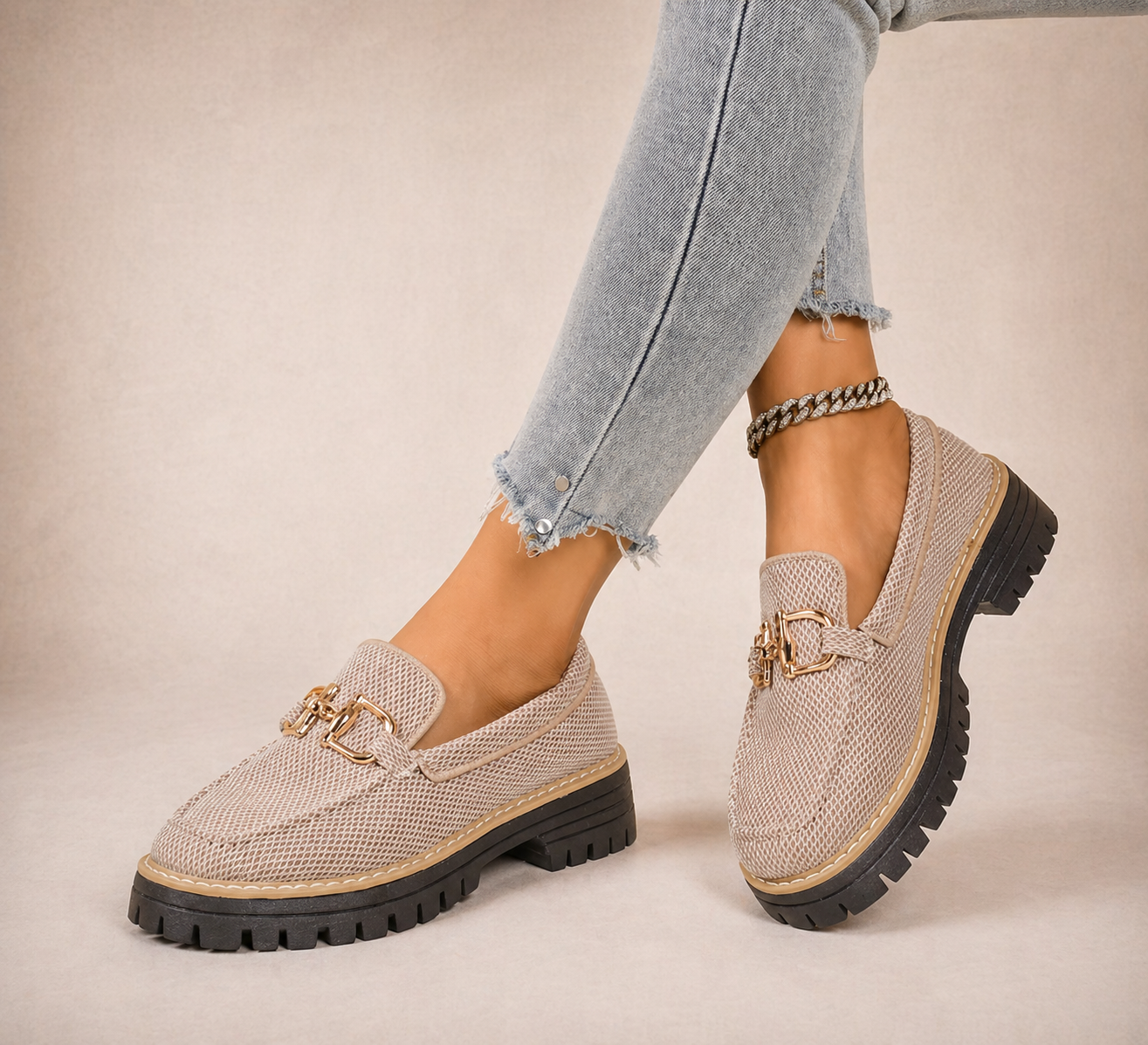 Sofía | Mocasines de malla transpirable con suela gruesa