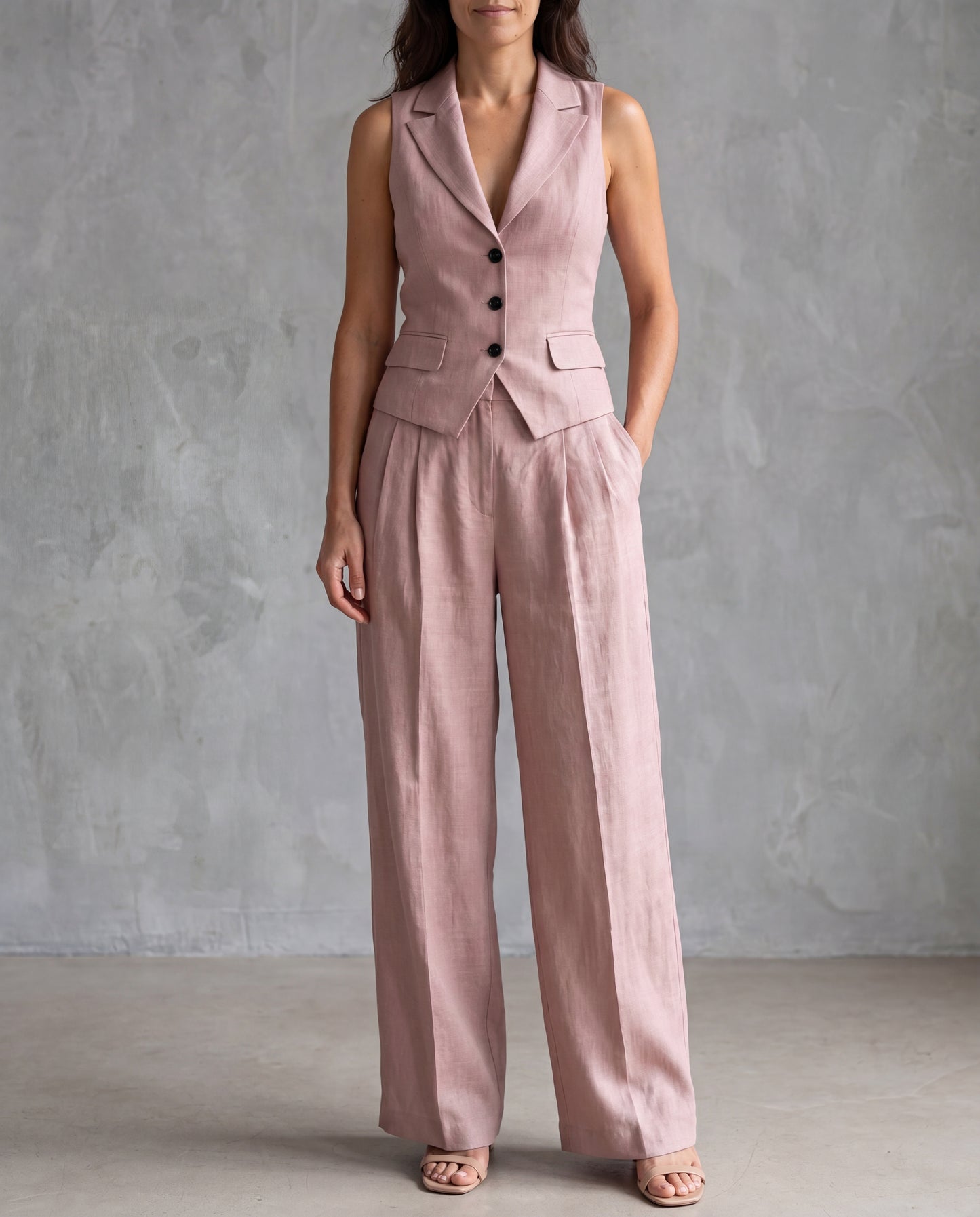 Olivia | Conjunto Chaleco y Pantalón de Lino