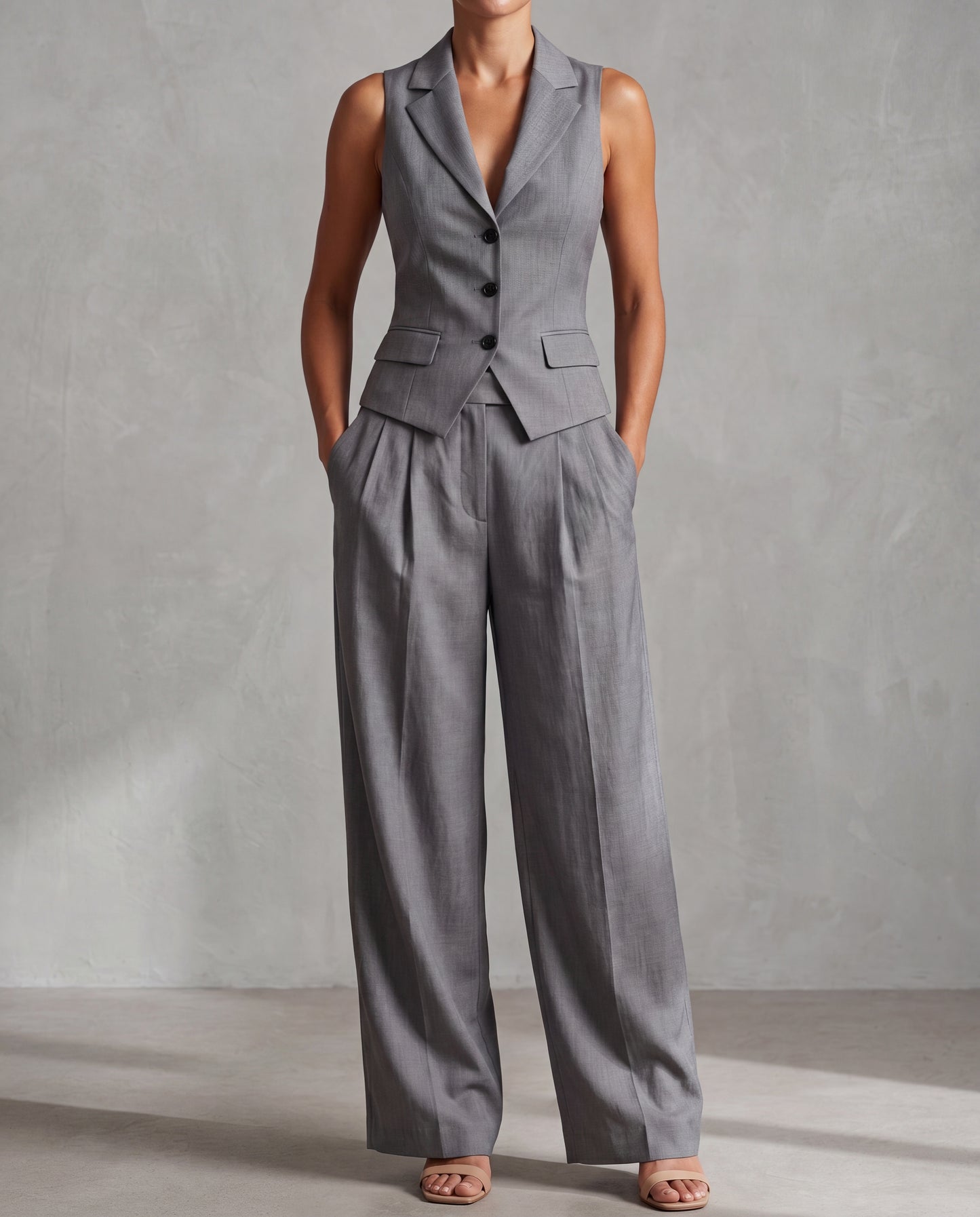 Olivia | Conjunto Chaleco y Pantalón de Lino