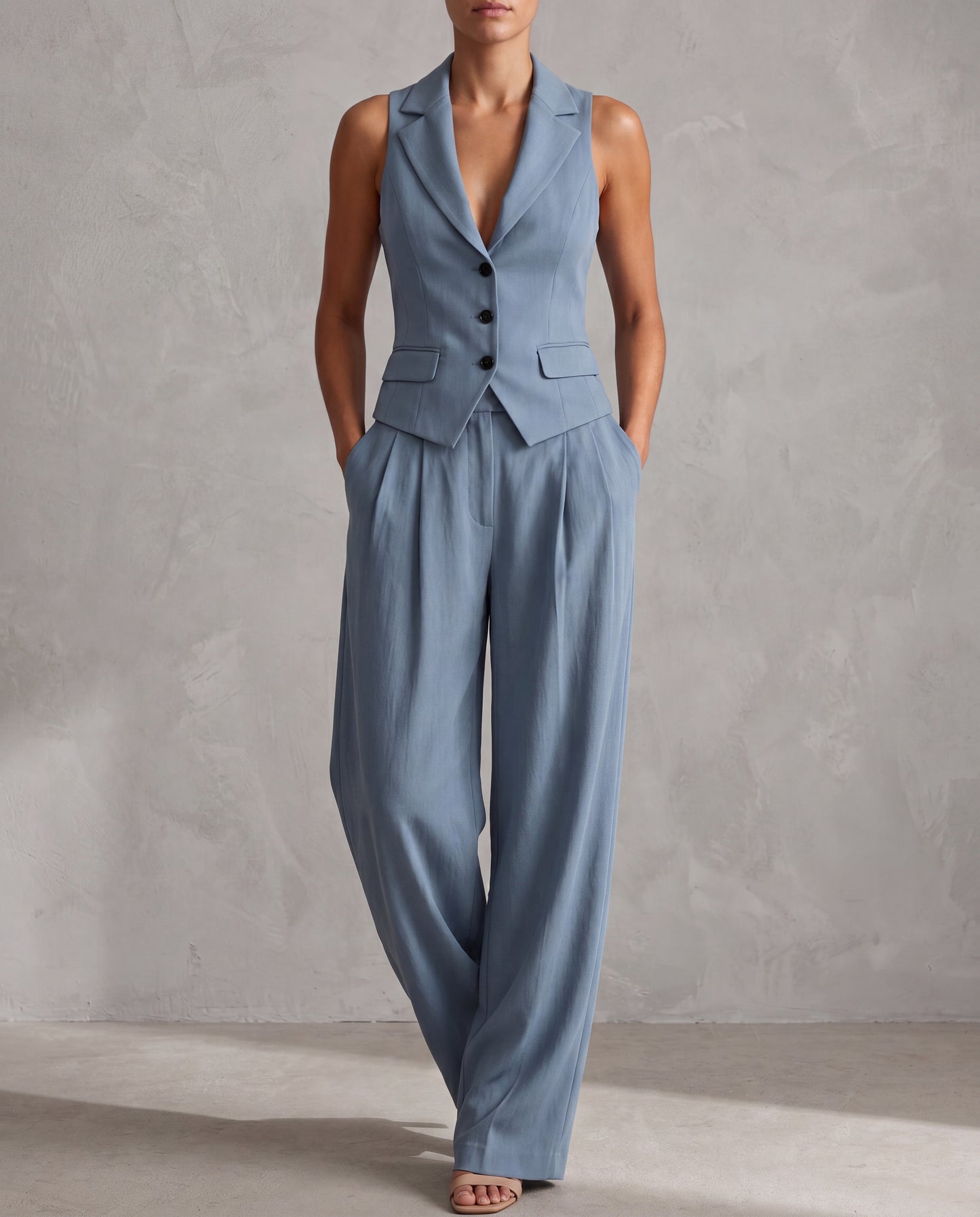Olivia | Conjunto Chaleco y Pantalón de Lino